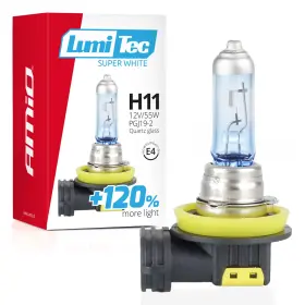AMIO halogén izzó H11 12V 55W LumiTec SuperWhite +120%