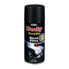 HB BODY univerzális fekete fényes spray festék 400ML - radiátorokra is / 200°C-ig