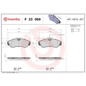 BREMBO Fékpofa készlet P23 069