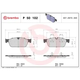 BREMBO Fékpofa szett P50 102