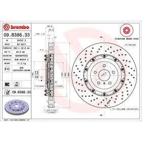 BREMBO Féktárcsa Két részes féktárcsa Ø390mm  09.B386.33