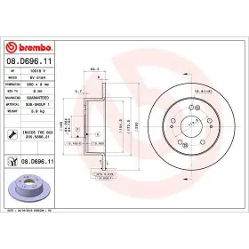 BREMBO Fékrendszer Teljes Ø260mm 08.D696.11