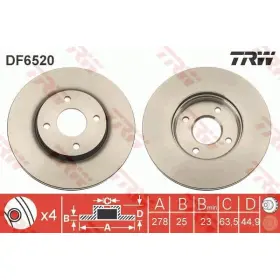 TRW Féktárcsa DF6520