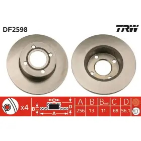 TRW Féktárcsa DF2598