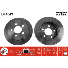 TRW Féktárcsa DF4049