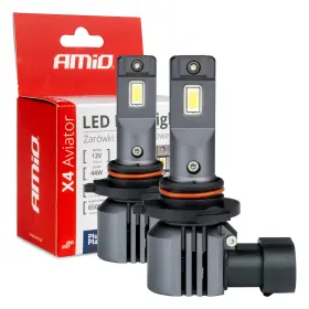 AMIO LED izzók X4-series AVIATOR HB3 9005/HIR1 9011/H10 6500K max 44W AMIO-03766