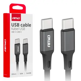 AMiO Kábel 'USB-C to USB-C 60W 200cm FullLINK'