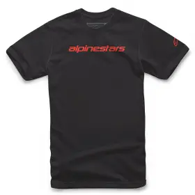 LINEAR WORDMARK TEE, ALPINESTARS póló (fekete/fluo piros, S méret)
