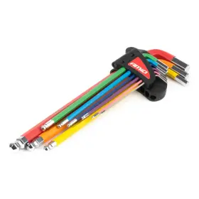 AMiO Imbusz HEX kulcskészlet golyófejjel, S2 acélból, 9 db