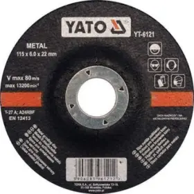 YATO - Brúsny kotúč vypuklý na kov 125 x 22 x 6.8mm