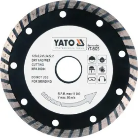 Yato - Kotúč rezný diamantový 125 x 22.2 x 2.6mm