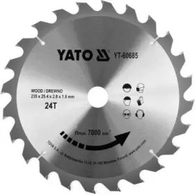 Yato - Vídiový pílový kotúč na drevo 235x25.4mm 24 zubov