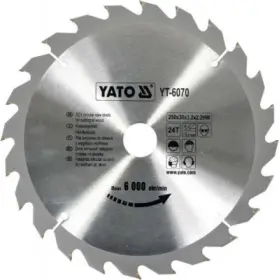 Yato - Vidiový pílový kotúč na drevo 250x30mm 24 zubov