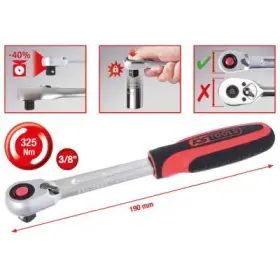 KS Tools - Prepínacia račňa SlimPOWER 3/8" 190mm