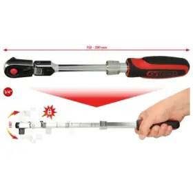 Ks Tools - Teleskopická kĺbová račňa s prepínačom, 1/4" 72zubov