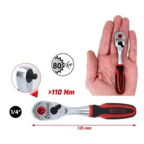 Ks Tools - Monster račňa s prepínacou páčkou 80 zubov 1/4" 125mm