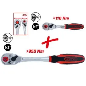 Ks Tools - Monster súprava obojstrannej račne 1/4"+1/2" 2ks