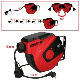 KS Tools - Dielenský navijak kábla 230V, 15m