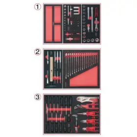 Ks Tools - Súprava univerzálnych systémových vložiek pre 3 zásuvky s 112ks