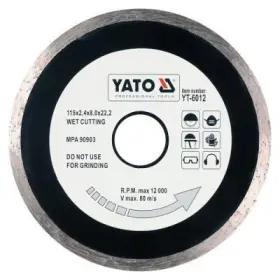 Yato - Kotúč diamantový hladký 115 x 22.2 x 2.1mm