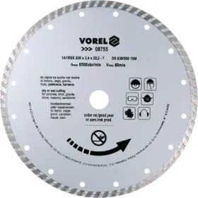 Vorel - Kotúč rezný diamantový Ø230x22.2x2.4mm turbo