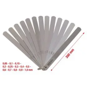 Ks Tools - Meradlo vôle piestu, 13 listov, 0,05-1mm, dĺžka 200mm